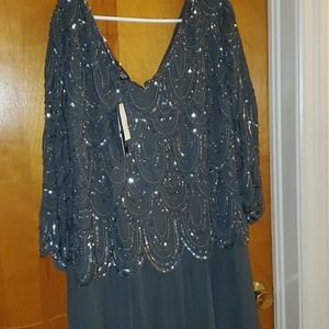Beautiful Gray Beaded and Sequined Gown